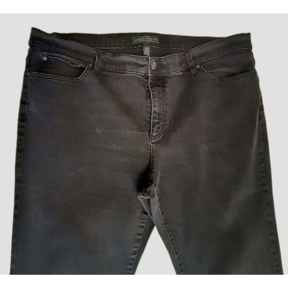 Lauren Ralph Lauren Womens 18W Black Corduroy Straight Leg Pants LRL Jeans Co